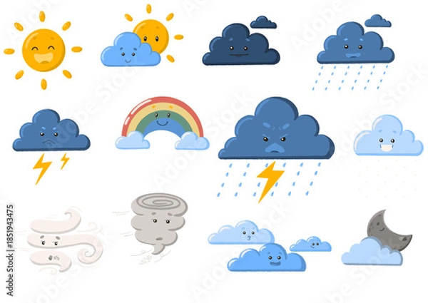Obraz weather icons set