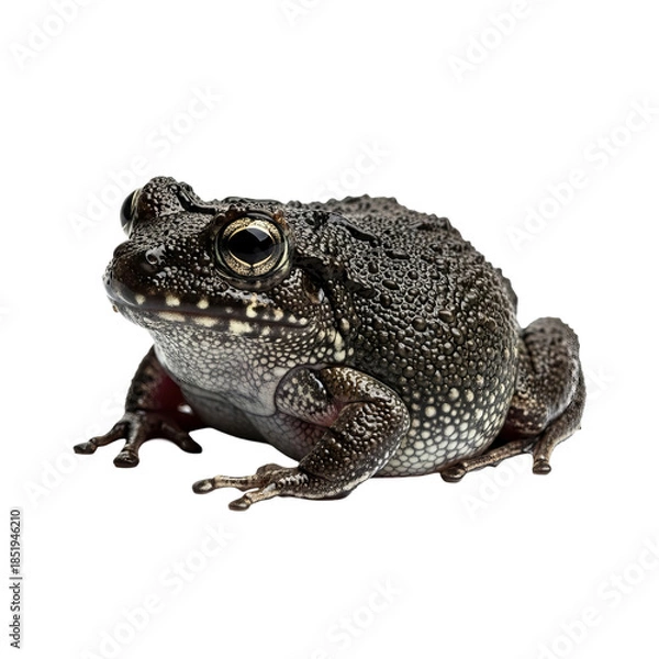Obraz The photo shows an amphibian with spots and ridges on its body sitting still.