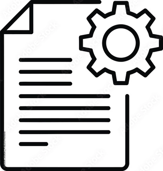 Obraz document with gear icon for settings or configuration