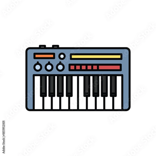 Obraz Electronic Keyboard Synthesizer Icon Vector