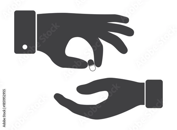 Fototapeta hand give and take pills capsule icon