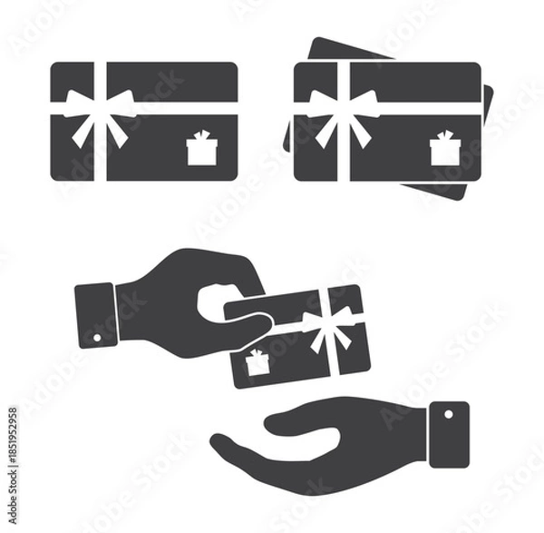 Fototapeta hand give and take gift card icon