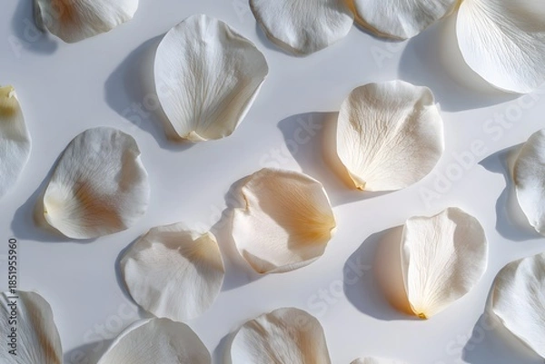 Obraz Delicate White Petals Scattered on a Soft Surface