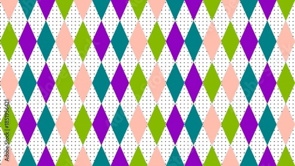 Fototapeta seamless pattern diamonds with dotted background