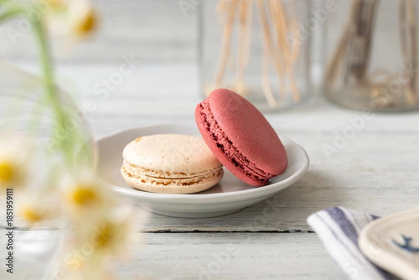Obraz お皿の上のマカロン