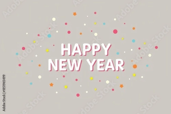 Fototapeta Happy New Year 2026 Celebration Illustration | Festive Party Greeting Design