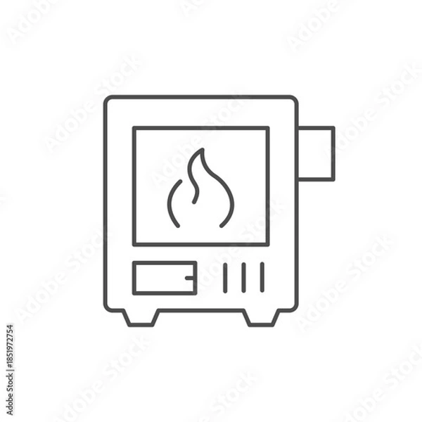 Obraz Solid fuel boiler line icon