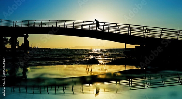 Obraz Sunset Reflection Under A Bridge