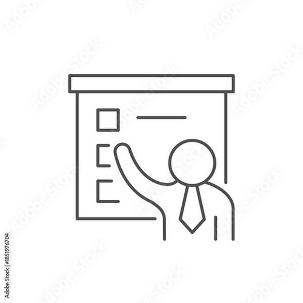 Obraz Presentation process line outline icon