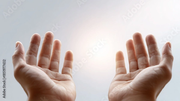 Obraz Two hands are raised in the air