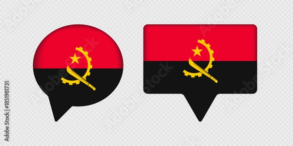 Obraz Flag of Angola in speech bubble.