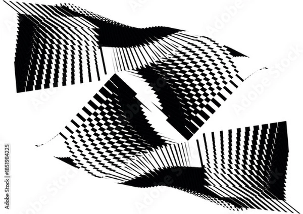 Obraz op art modern background, creative dynamic pattern, vector composition