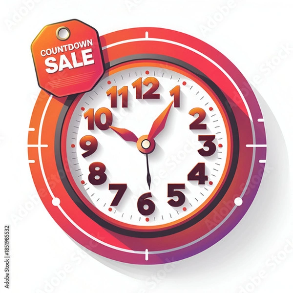 Obraz Last time offer countdown sale icon vector tag