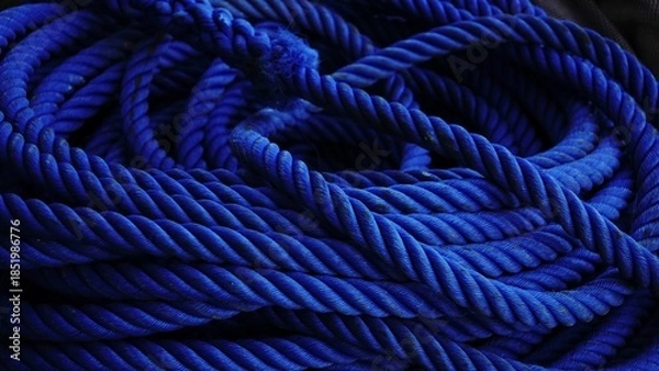 Fototapeta circular blue rope texture as background
