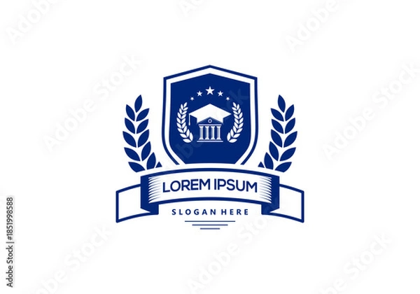 Fototapeta vector simple design education shield icon logo