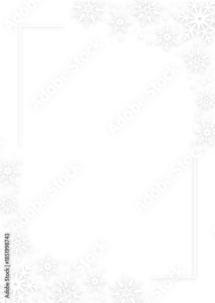 Obraz Winter white Snowflake Frame border Background