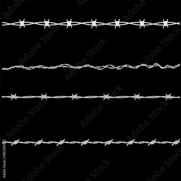 Obraz Wire net background vector illustration, black wire mesh isolated, barrier net metal wall, barbed wire fence, black grid for backdrop, fence barb for construction zone, wire grid of fence