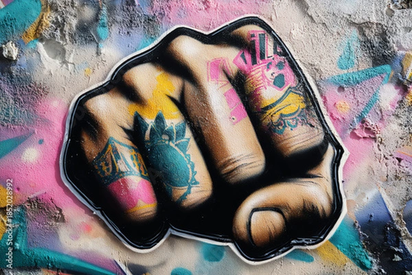 Obraz street graffiti, AI generated