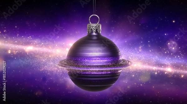 Obraz purple christmas ball, AI generated