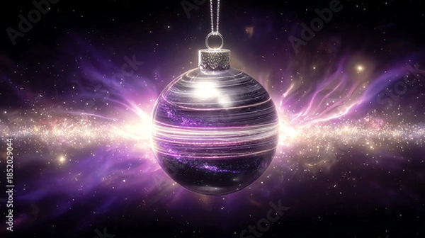 Obraz purple christmas ball, AI generated