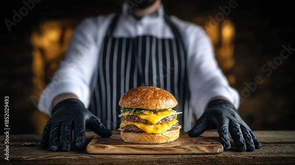 Obraz gourmet burger, AI generated