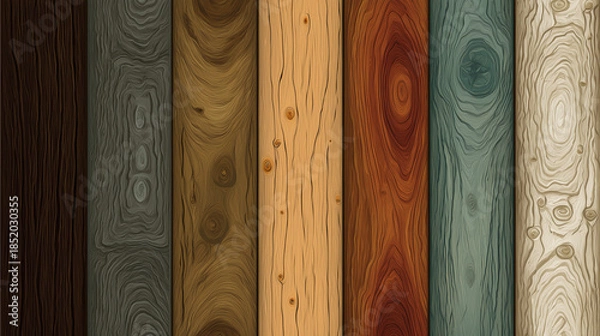 Obraz Seamless Wood Texture Vector Pattern