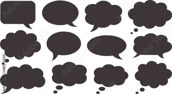 Obraz Ten different speech bubble shapes in flat chat conversation