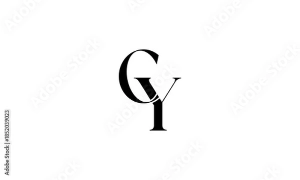 Obraz CY initial letters logo or CY monogram logo