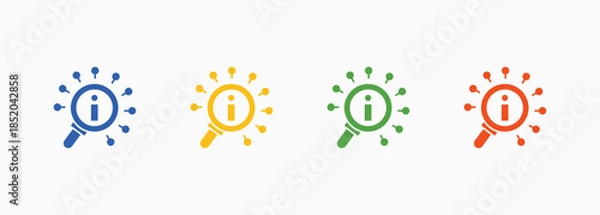 Obraz Information Retrieval Icon Set Color Multiple Style Collection Element For Design