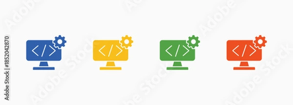 Obraz Software Development Icon Set Color Multiple Style Collection Element For Design