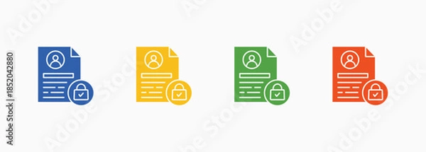 Obraz Data Privacy Icon Set Color Multiple Style Collection Element For Design