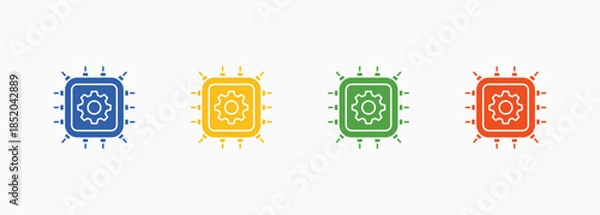 Obraz Hardware Icon Set Color Multiple Style Collection Element For Design