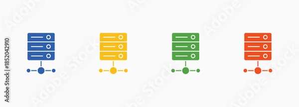 Obraz Server Icon Set Color Multiple Style Collection Element For Design