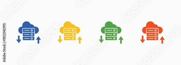 Obraz Cloud Storage Icon Set Color Multiple Style Collection Element For Design