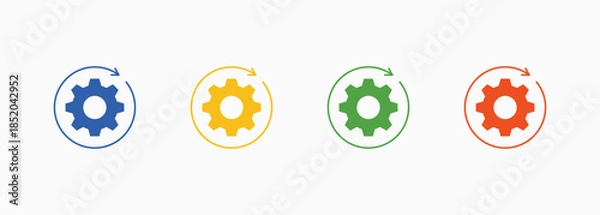 Obraz Process Icon Set Color Multiple Style Collection Element For Design