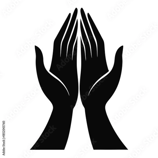 Obraz Hands on the black background