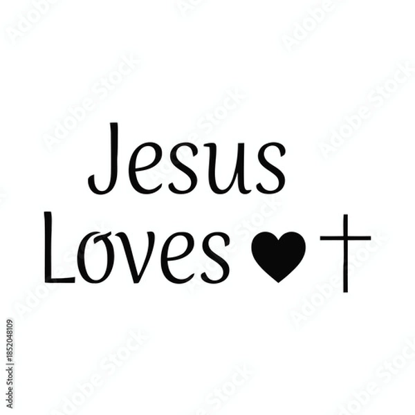 Fototapeta Jesus loves t-shirt design vector illustration 