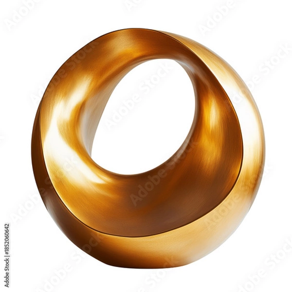 Fototapeta Contemporary Bronze Sculpture With Flowing Curves Displayed in an Art Gallery Setting