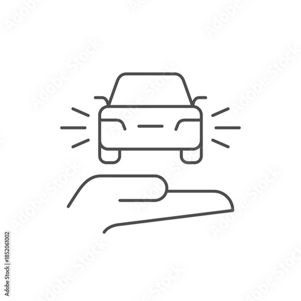 Obraz Car sharing line outline icon