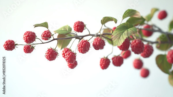 Obraz raspberry fruit plant tree isolated on white background