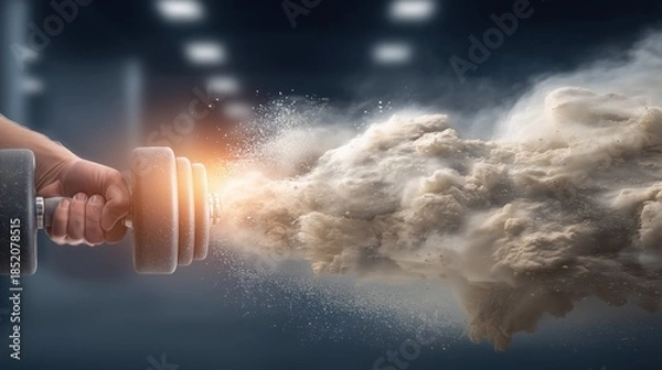 Obraz Dumbbell Throwing Powder Cloud
