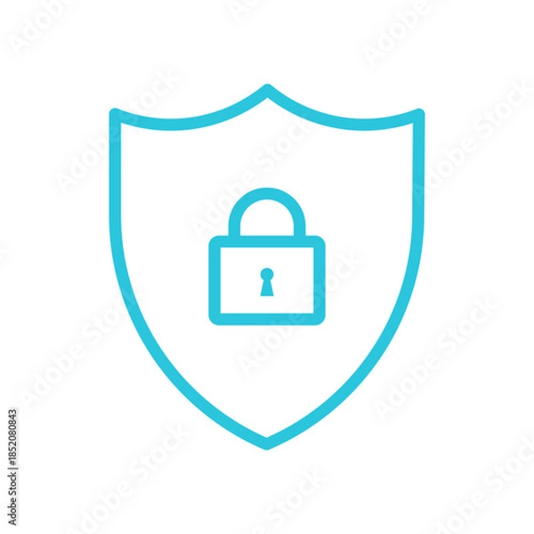 Obraz Simple shield badge. Isolated on white background.