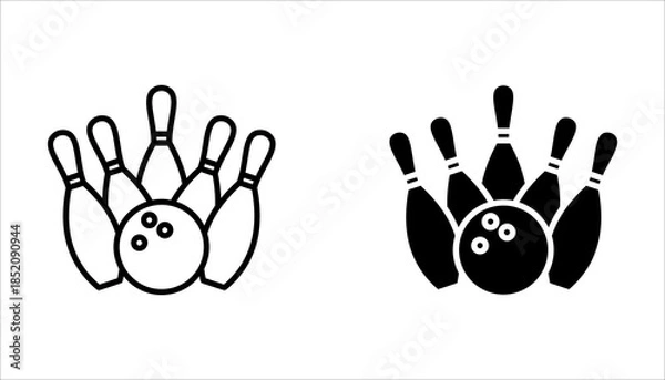 Obraz Bowling icon set. with a white background.