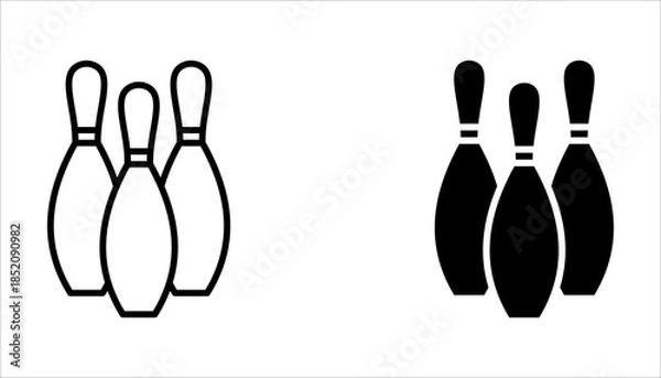 Obraz Bowling icon set. with a white background.