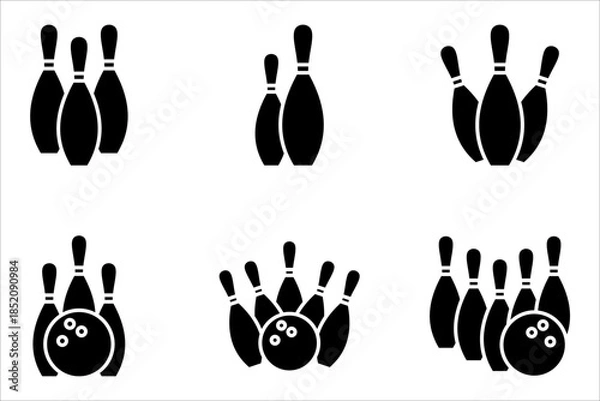 Obraz Bowling icon set. with a white background.