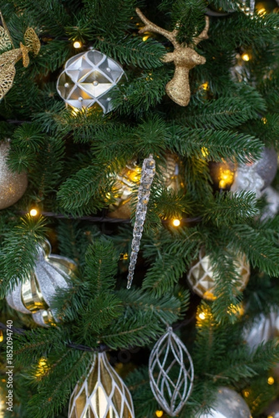 Obraz Christmas tree decorations and lights