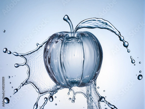 Obraz fresh water apple splash