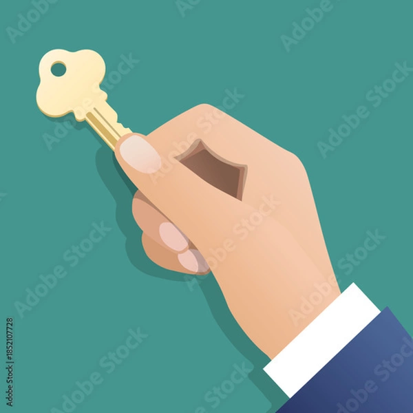 Obraz Human hand holds key
