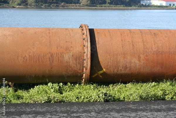 Obraz water pipe in the grass