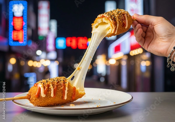 Obraz mozzarella corn dog korean